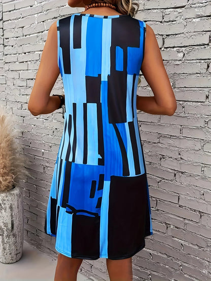 Elliette - Vestido geométrico elegante y casual
